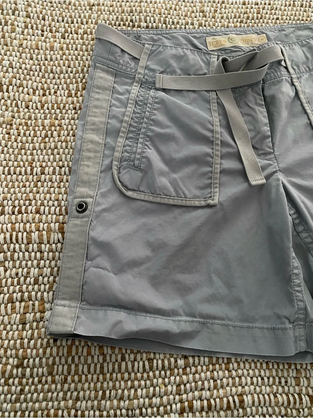 Vintage J.Crew City Fit Utility Shorts Blue Gray Roll Tab Sz 4